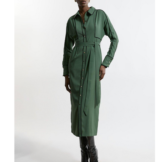 Karen Millen twill midaxi shirt dress - Size 10