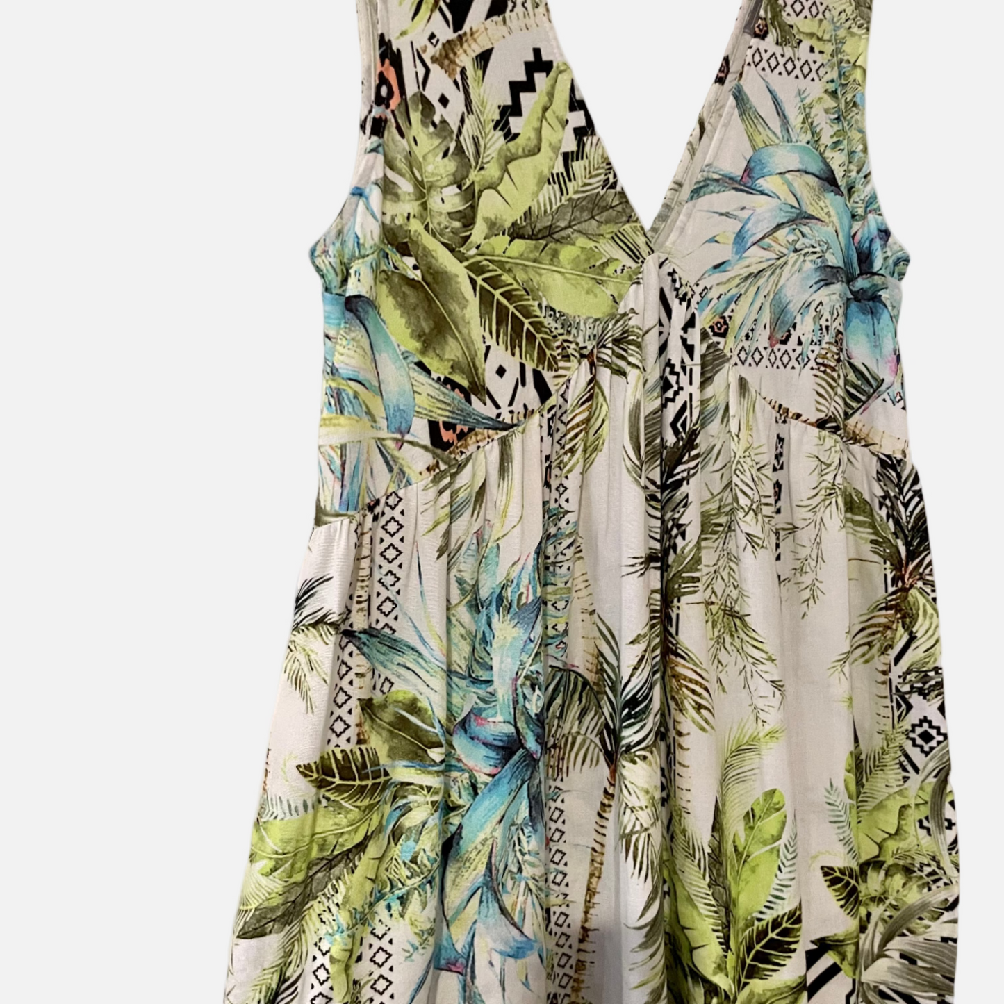 ASOS - Palm print linen blend maxi dress - Size 14