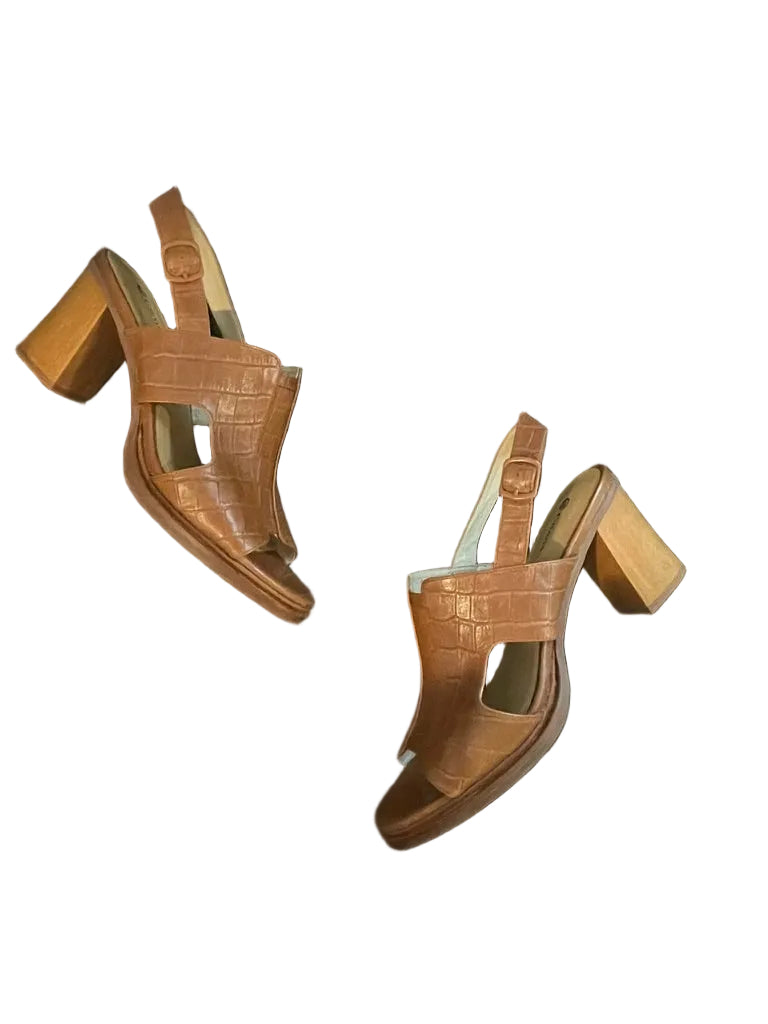 Chaos & Harmony - Croc embossed leather sandals - Size 10