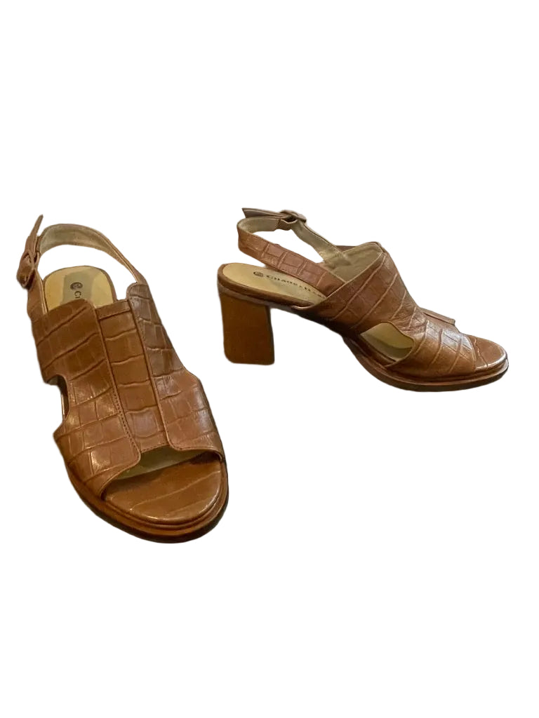 Chaos & Harmony - Croc embossed leather sandals - Size 10