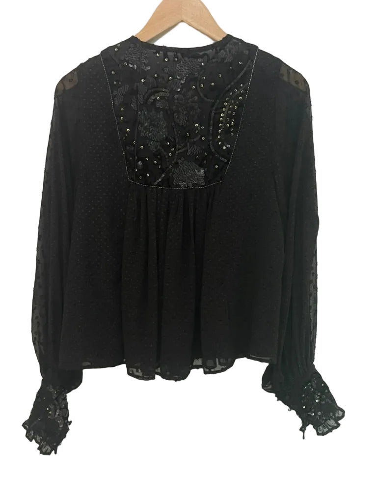 Zara - Sequin top cape jacket - Size XS