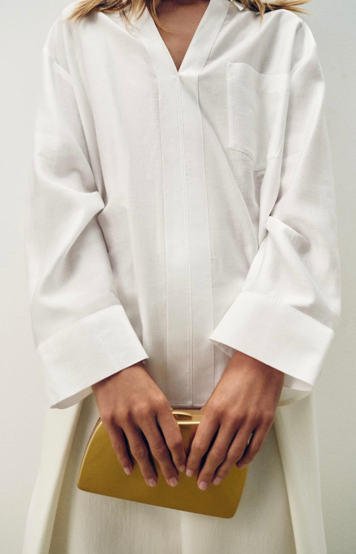 Zara - Gold rigid clutch bag