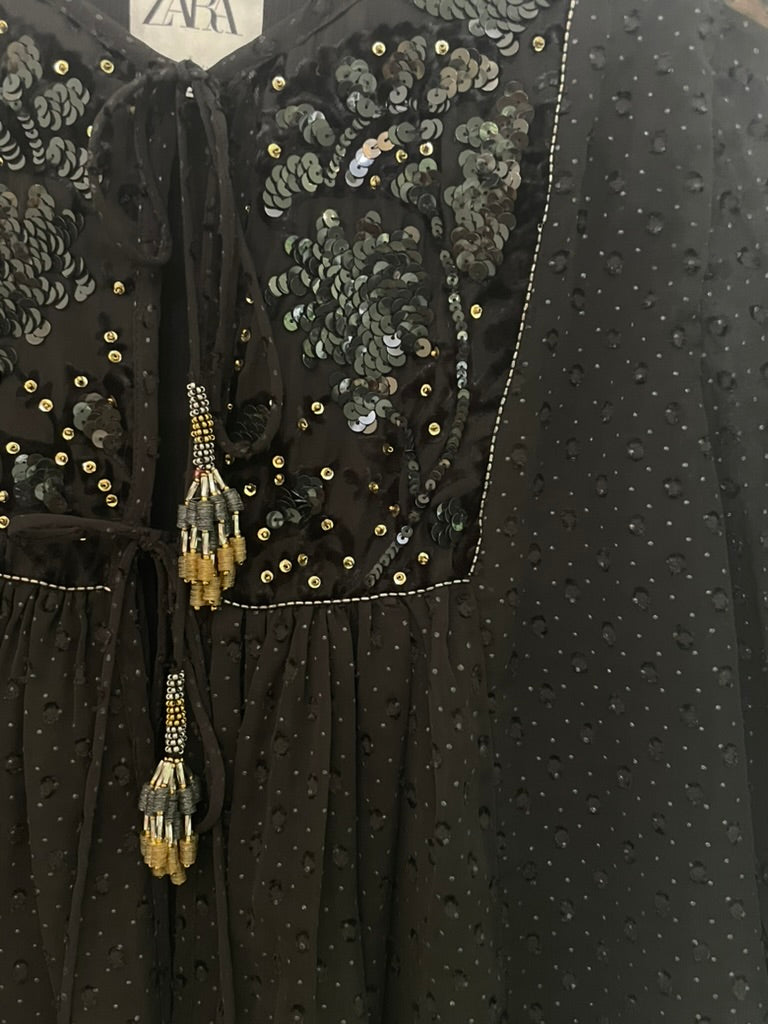 Zara - Sequin top cape jacket - Size XS