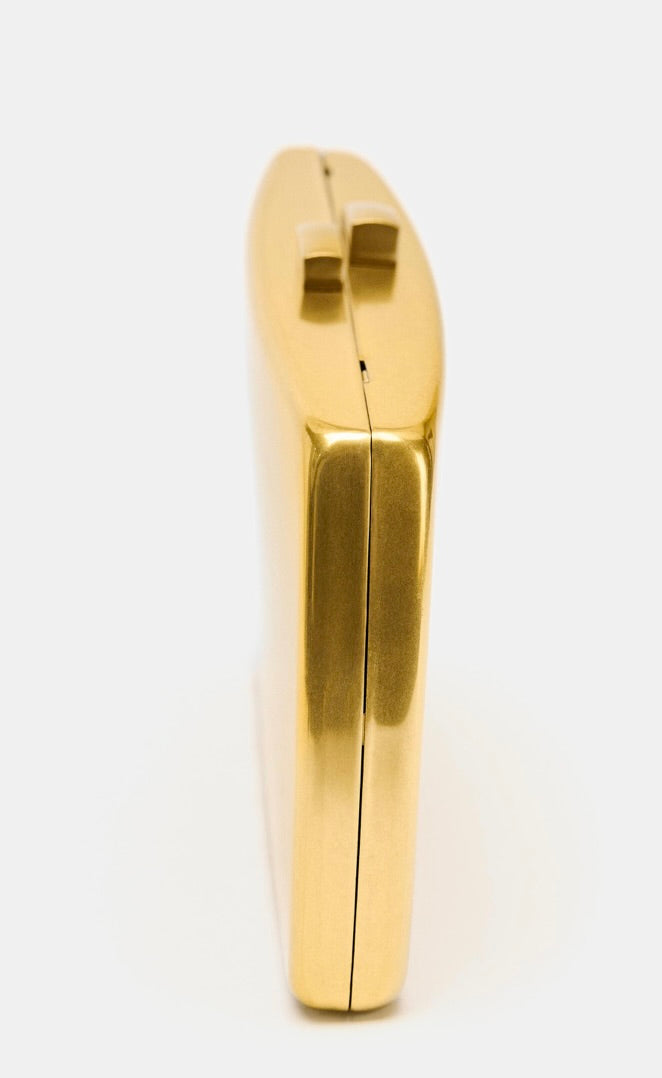 Zara - Gold rigid clutch bag