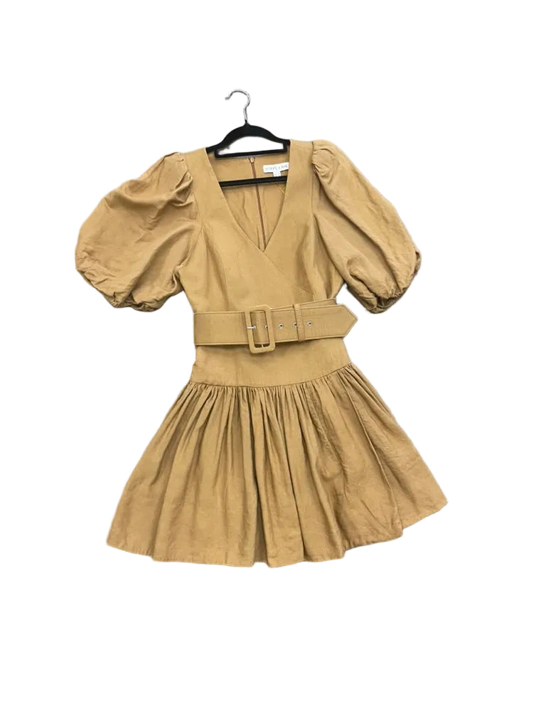 SHONA JOY - Gaia puff sleeve belted mini dress - Size 6
