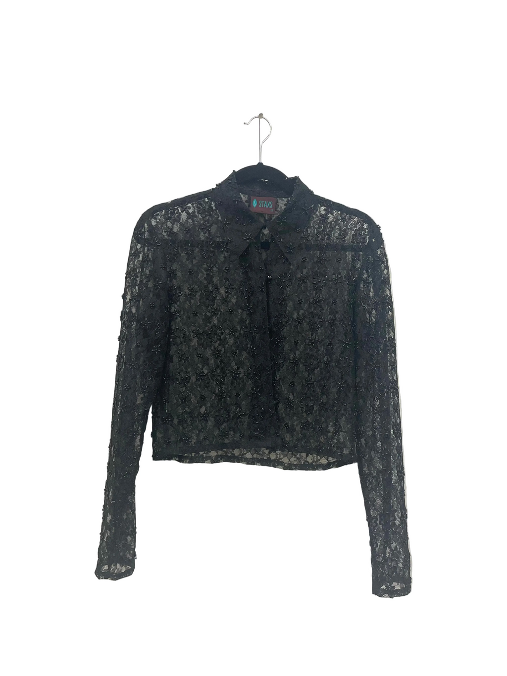 Staxs - Vintage lace & beaded shirt - Size 12