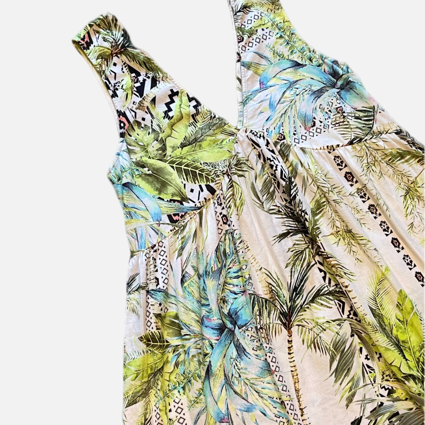 ASOS - Palm print linen blend maxi dress - Size 14