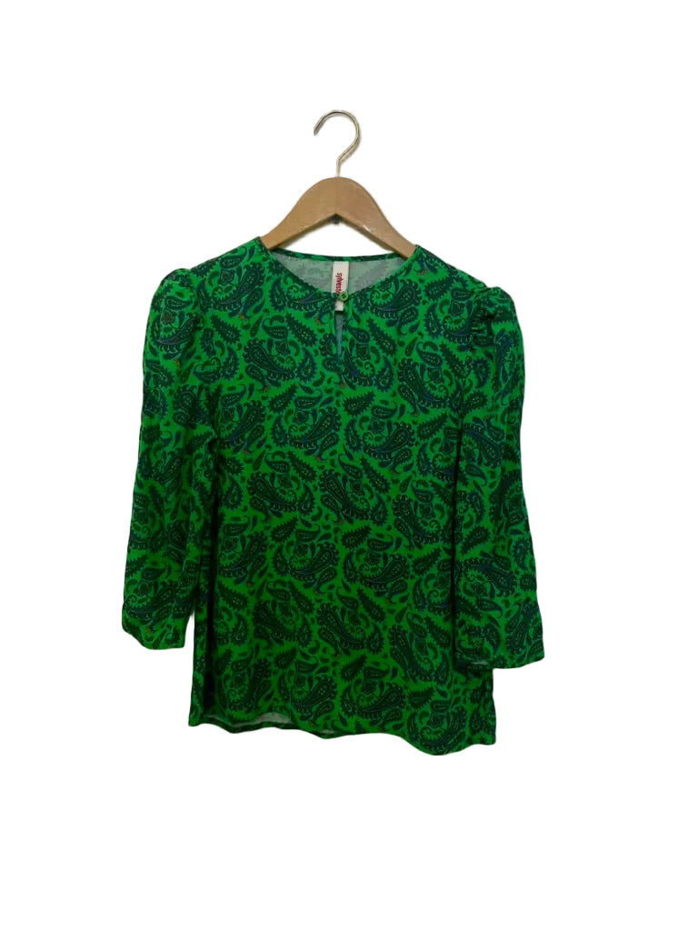 Sylvester - Paisley green top - Size S