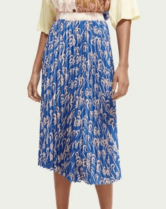Scotch & Soda - Pleated palm print skirt - Size XL