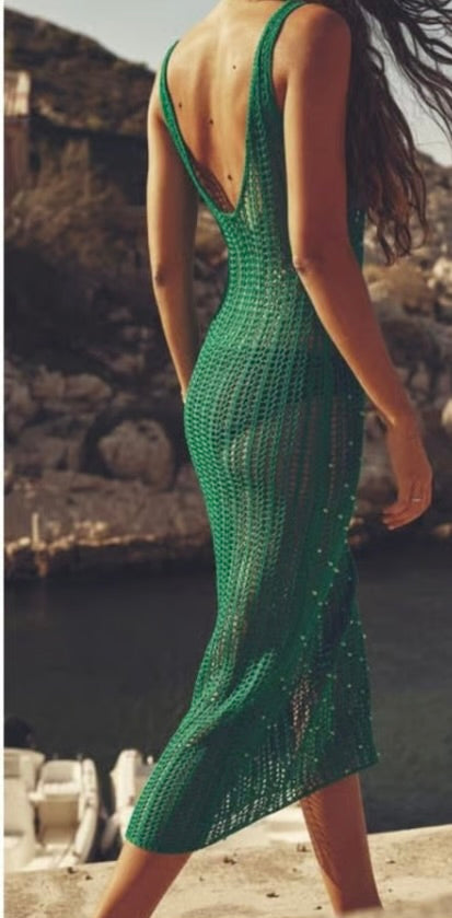 Zara - Crochet beaded knit dress - Size M