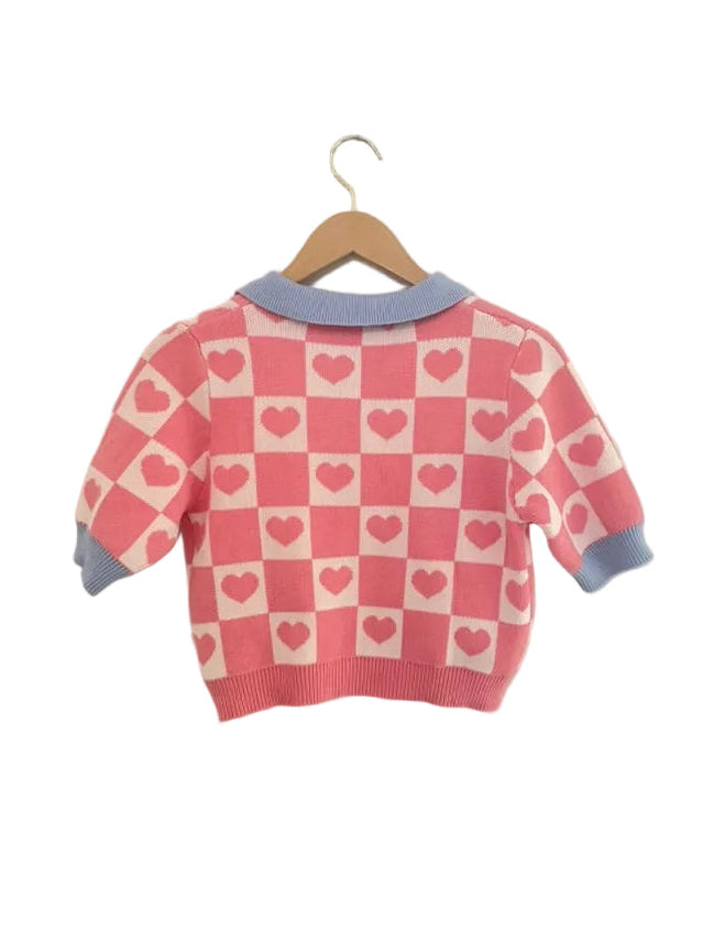 Cider - Knit top heart print  - Size XS