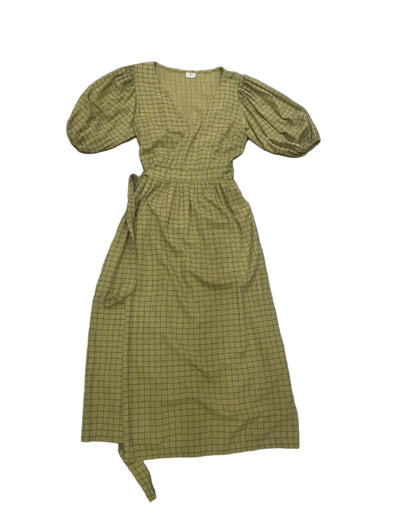 Opia - Khaki check wrap dress - Size S