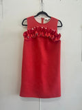 Karen Walker - Red neoprene frill front dress  - Size 10