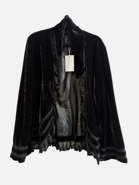 Black Velvet Lace Romantic Soft Jacket Size 14