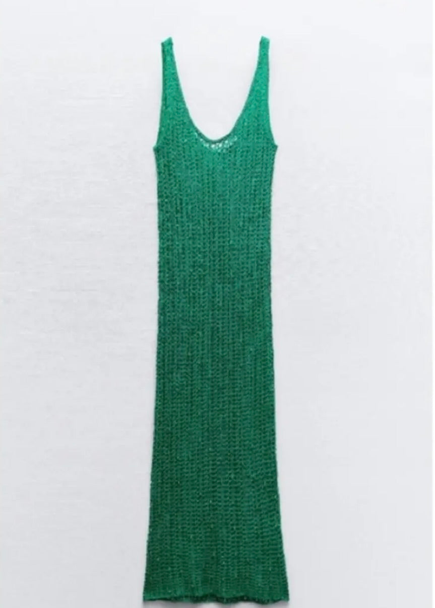 Zara - Crochet beaded knit dress - Size M