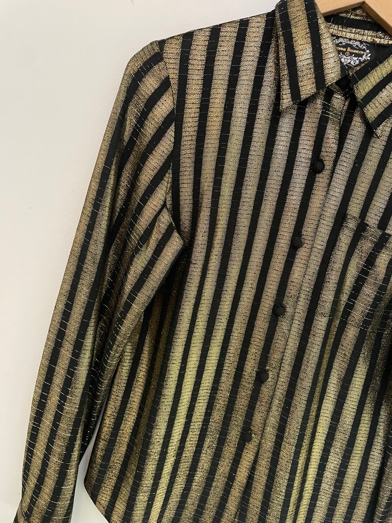 Yvonne Bennetti - Gold striped shirt - Size 1