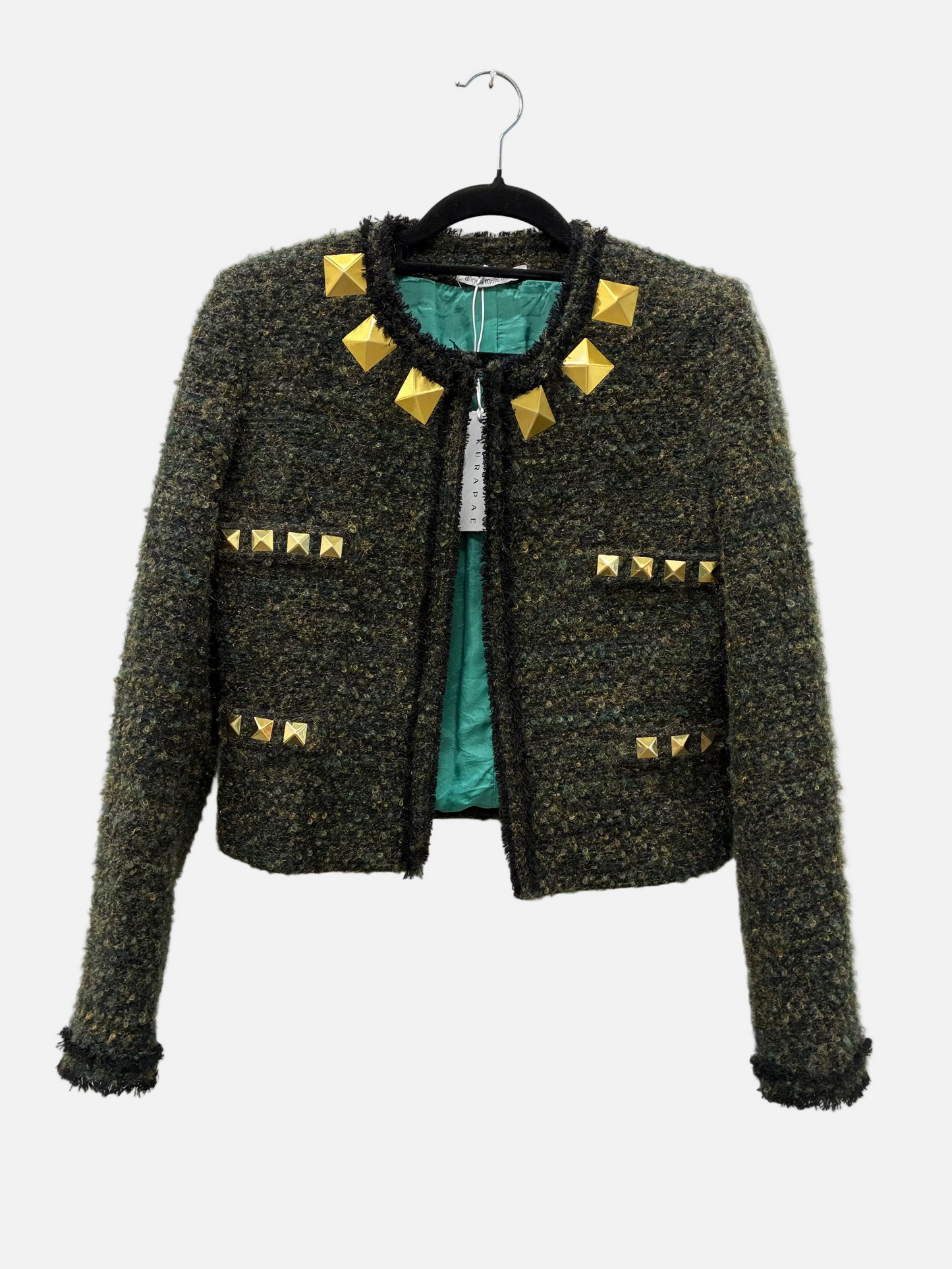 Khaki wool blend jacket - Size 42 (S)