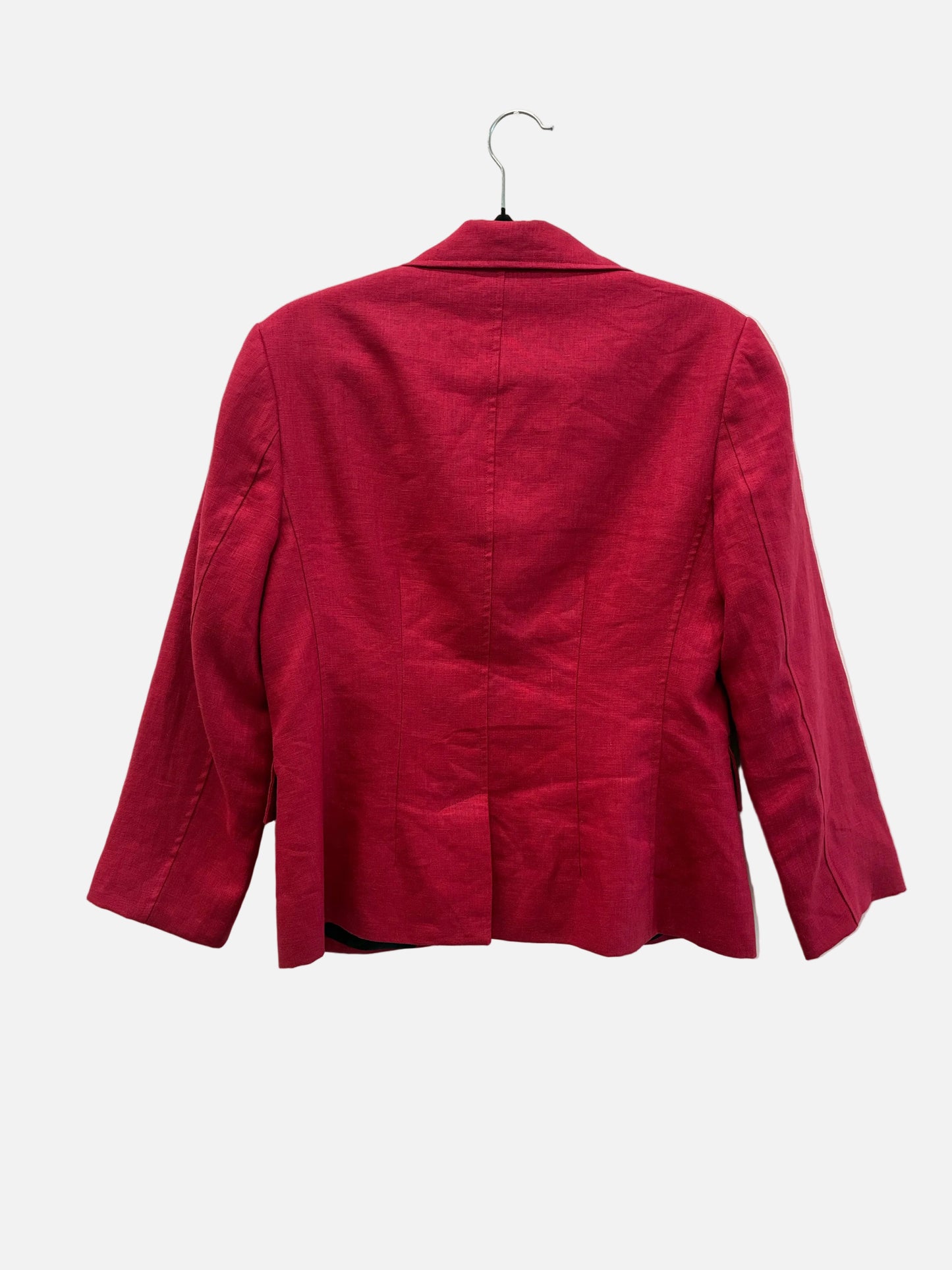 Kate Sylvester Burgundy Linen Blazer - Size 8