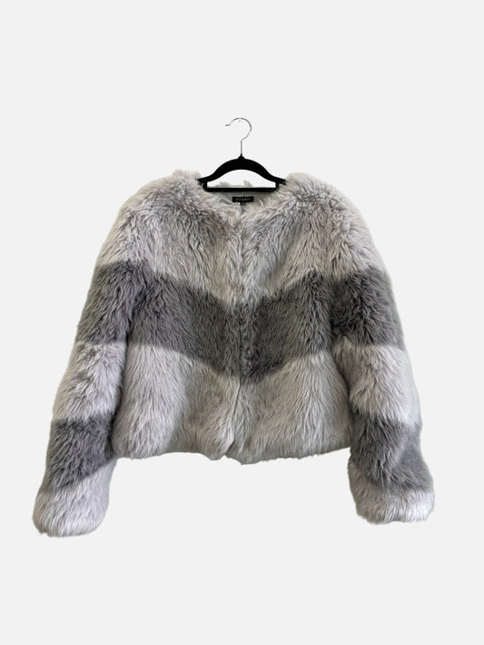 Storm Grey Faux Fur Jacket Size L