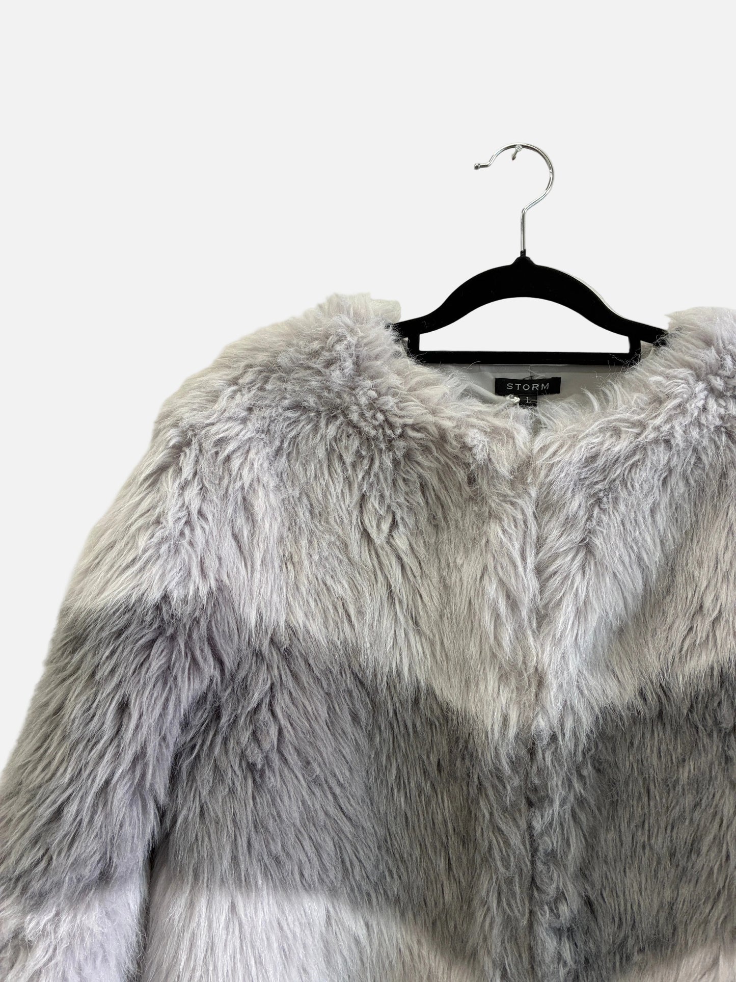Storm Grey Faux Fur Jacket Size L