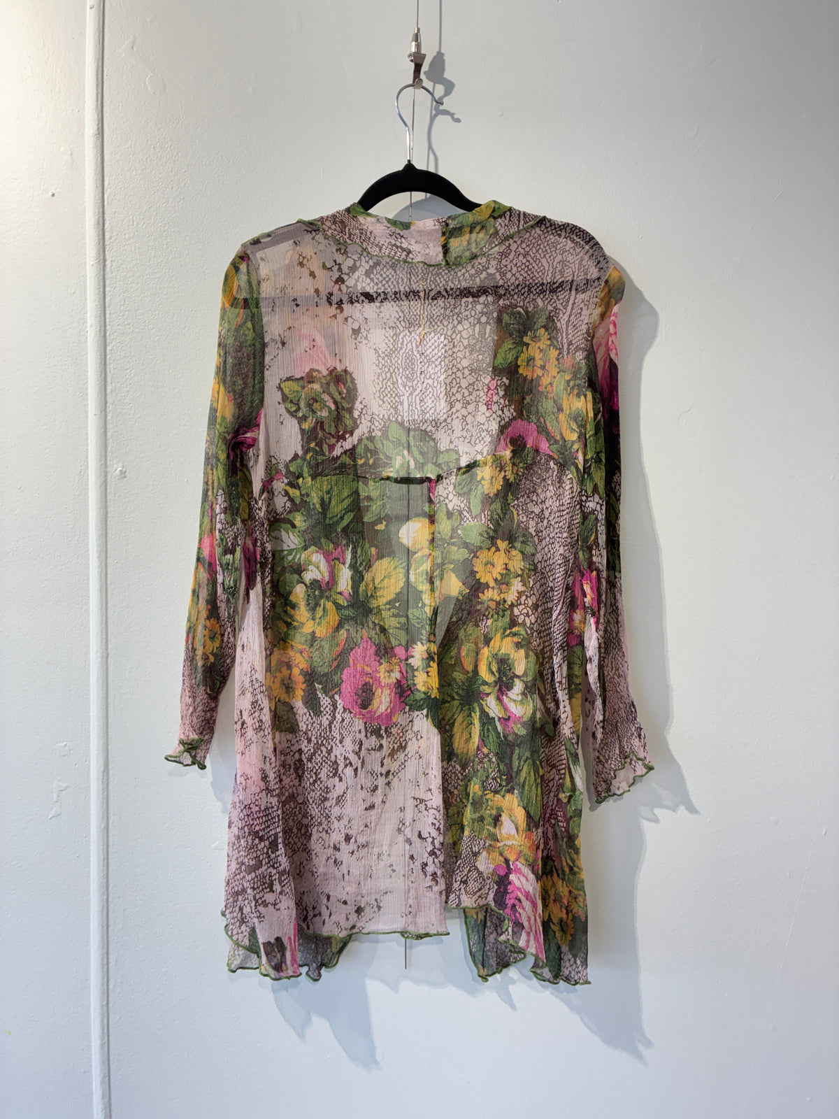 Carly Harris - Vintage semi sheer floral cardigan - Size M