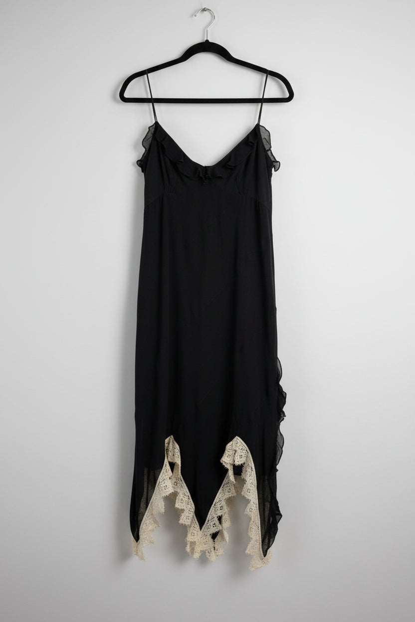 Karen Millen - Y2K silk lace trim cami dress - Size 12