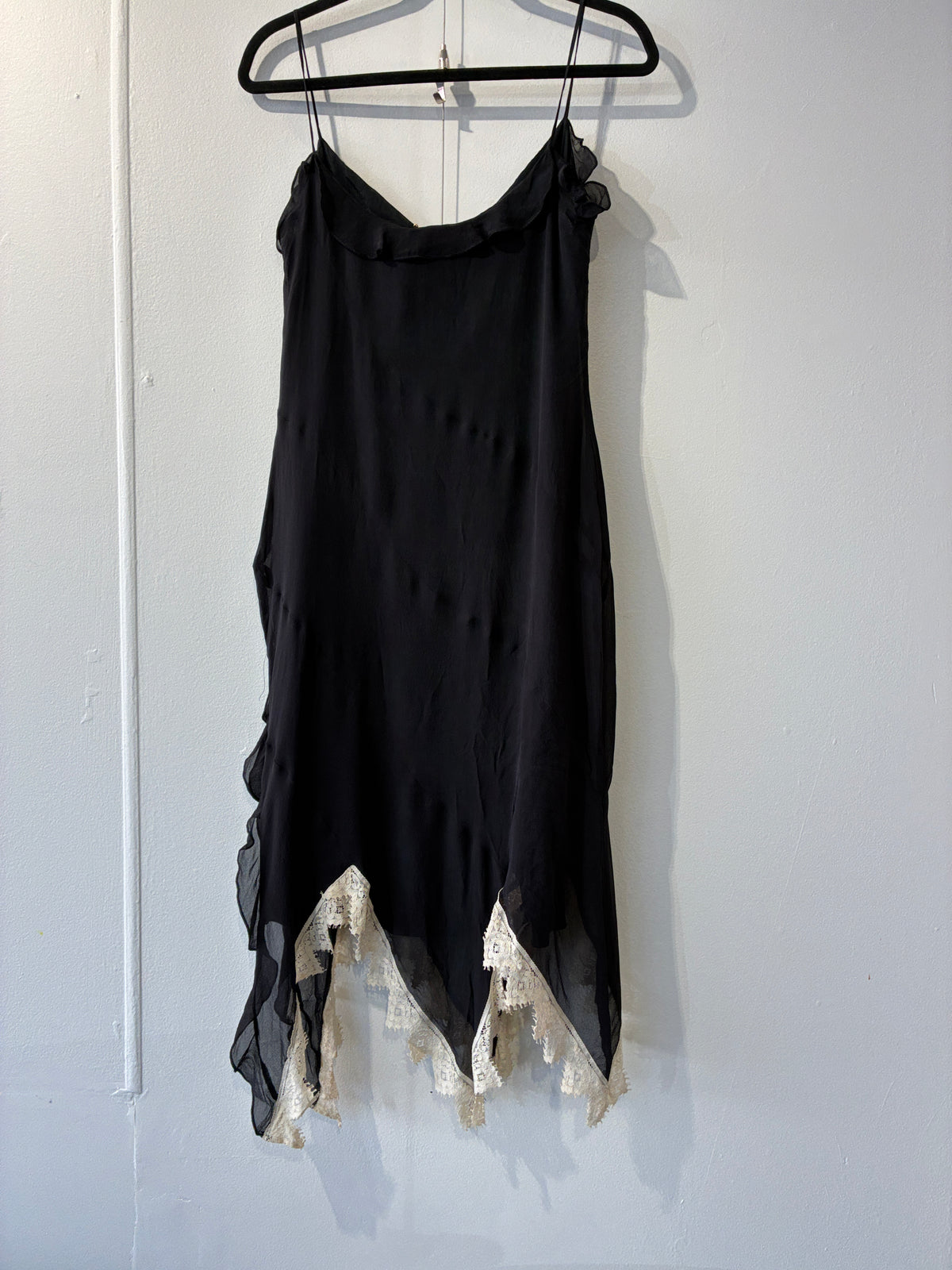 Karen Millen - Y2K silk lace trim cami dress - Size 12