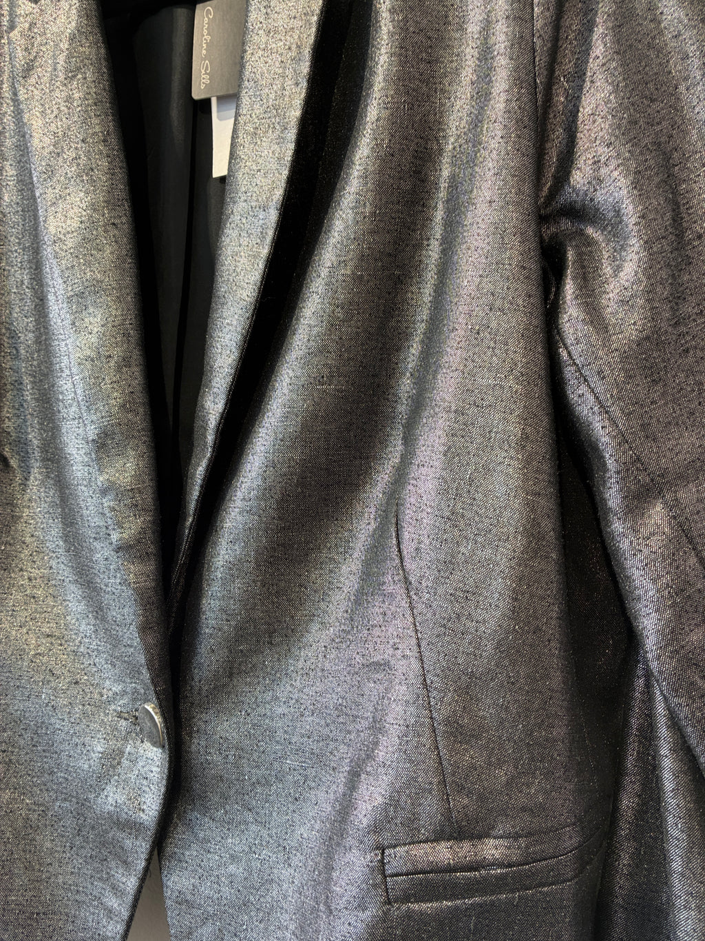 Caroline Sills - Silver tuxedo blazer - Size 12
