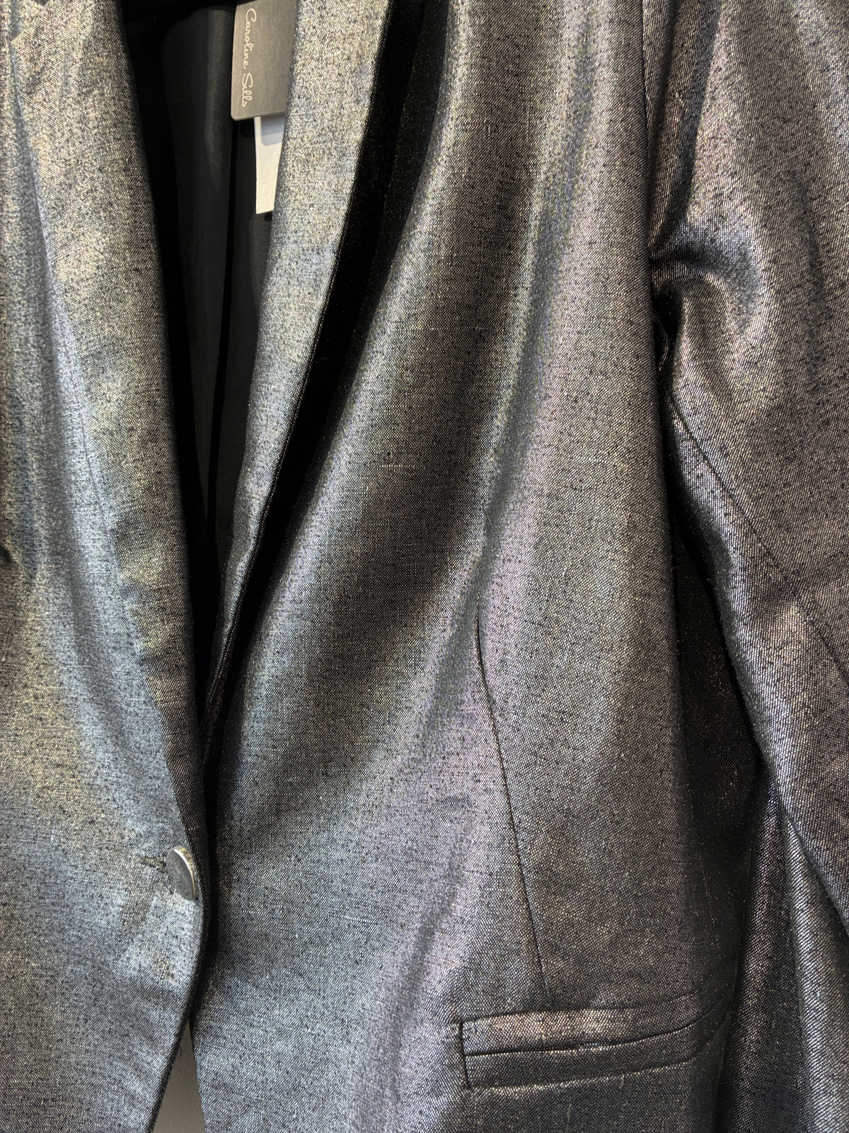 Caroline Sills - Silver tuxedo blazer - Size 12