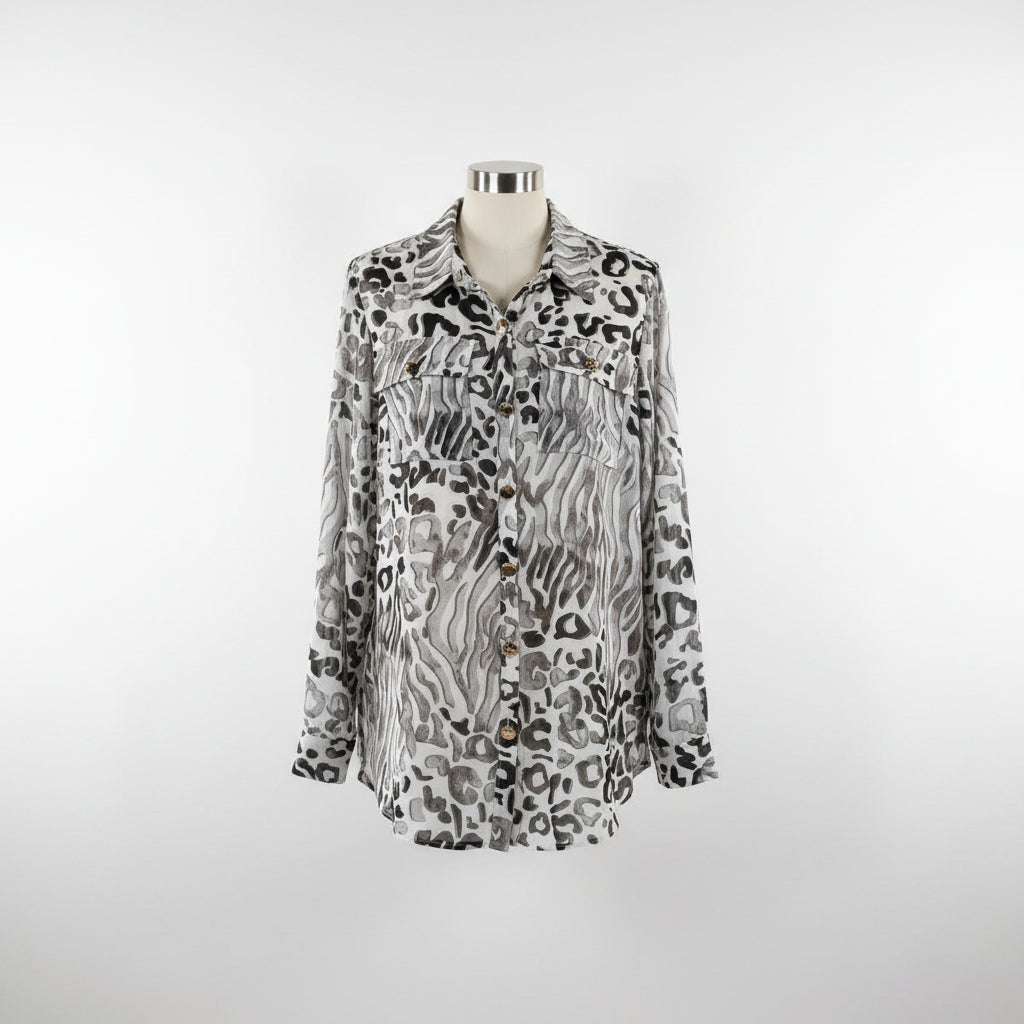 Amaya - Leopard long sleeve shirt - Size 8