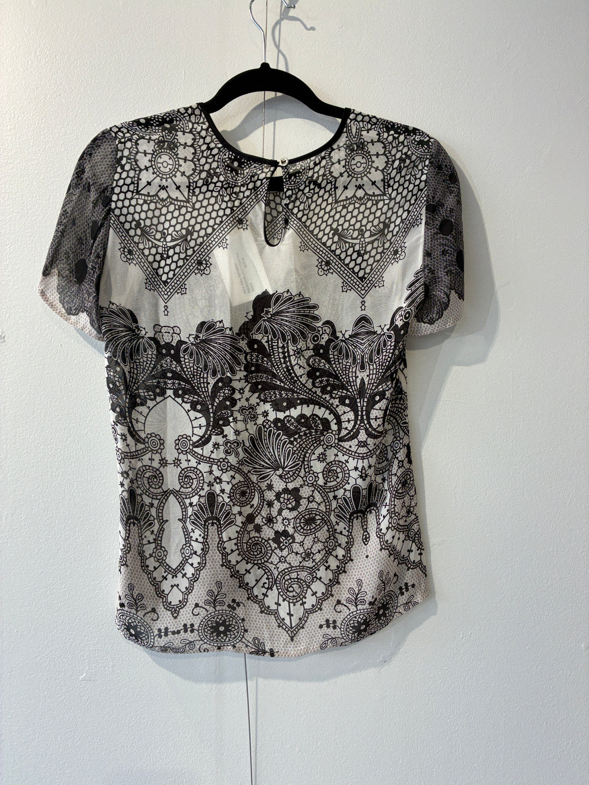 Kate Sylvester - Black/white semi sheer top - Size 8