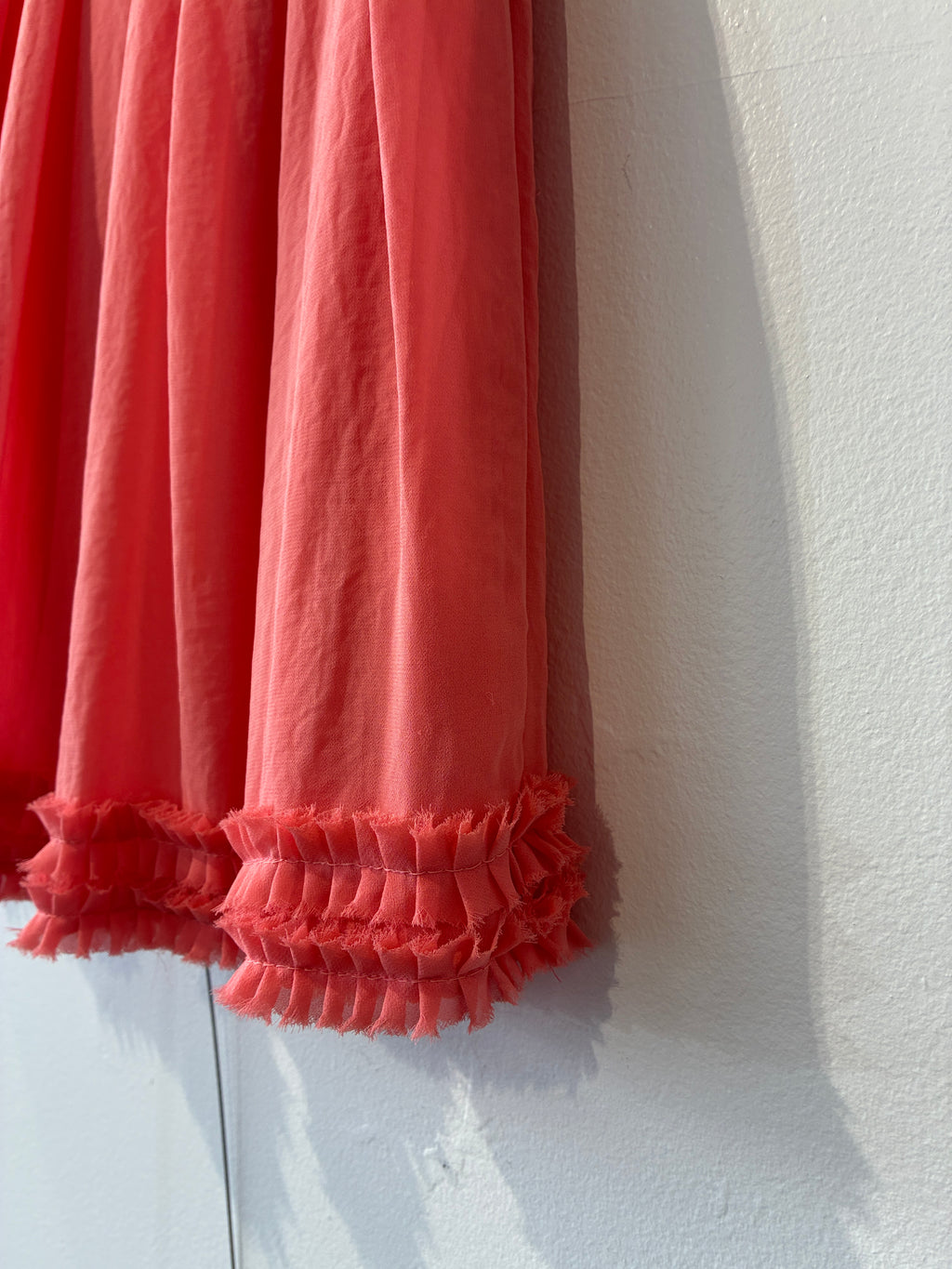 Sylvester - Coral frill hem mini skirt - Size S