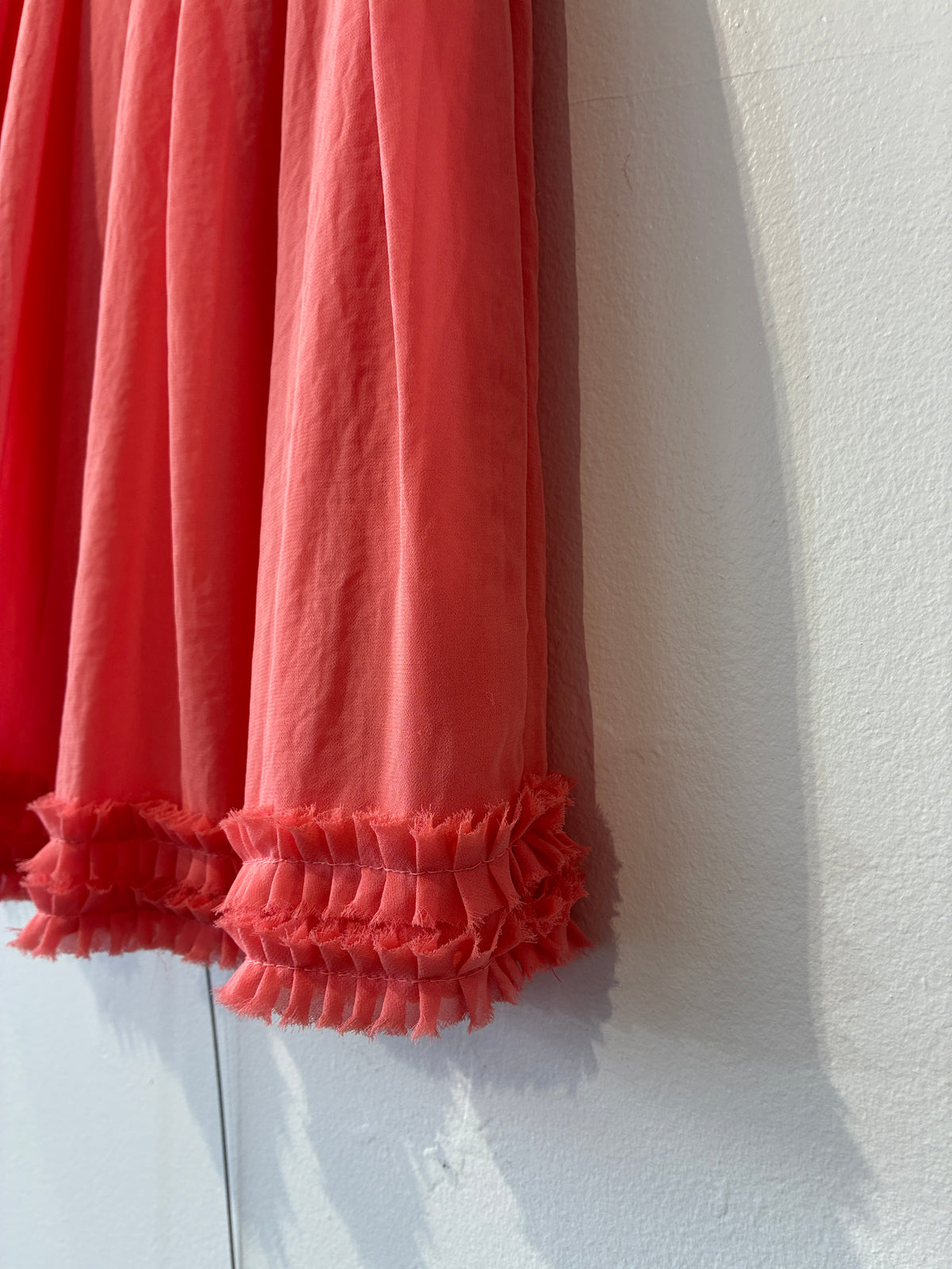 Sylvester - Coral frill hem mini skirt - Size S