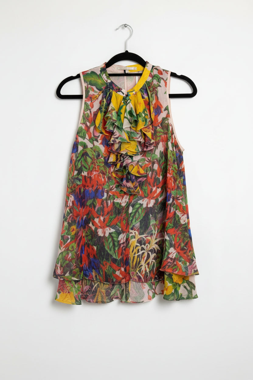 Trelise Cooper - Silk floral sleeveless top - Size 10