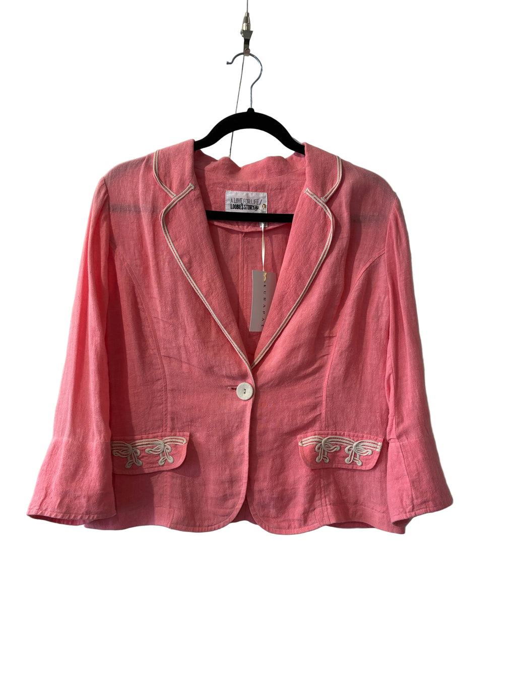 Loobies Story - Coral linen blazer - Size 10