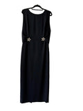 Lisa Ho - tailored black shift dress - Size 10