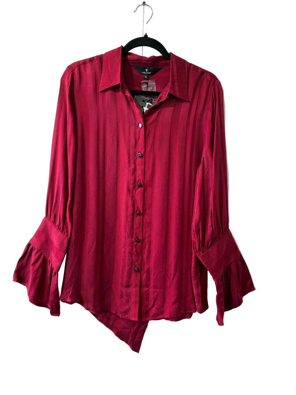 French Freddie - Raspberry frill cuff shirt - Size 12