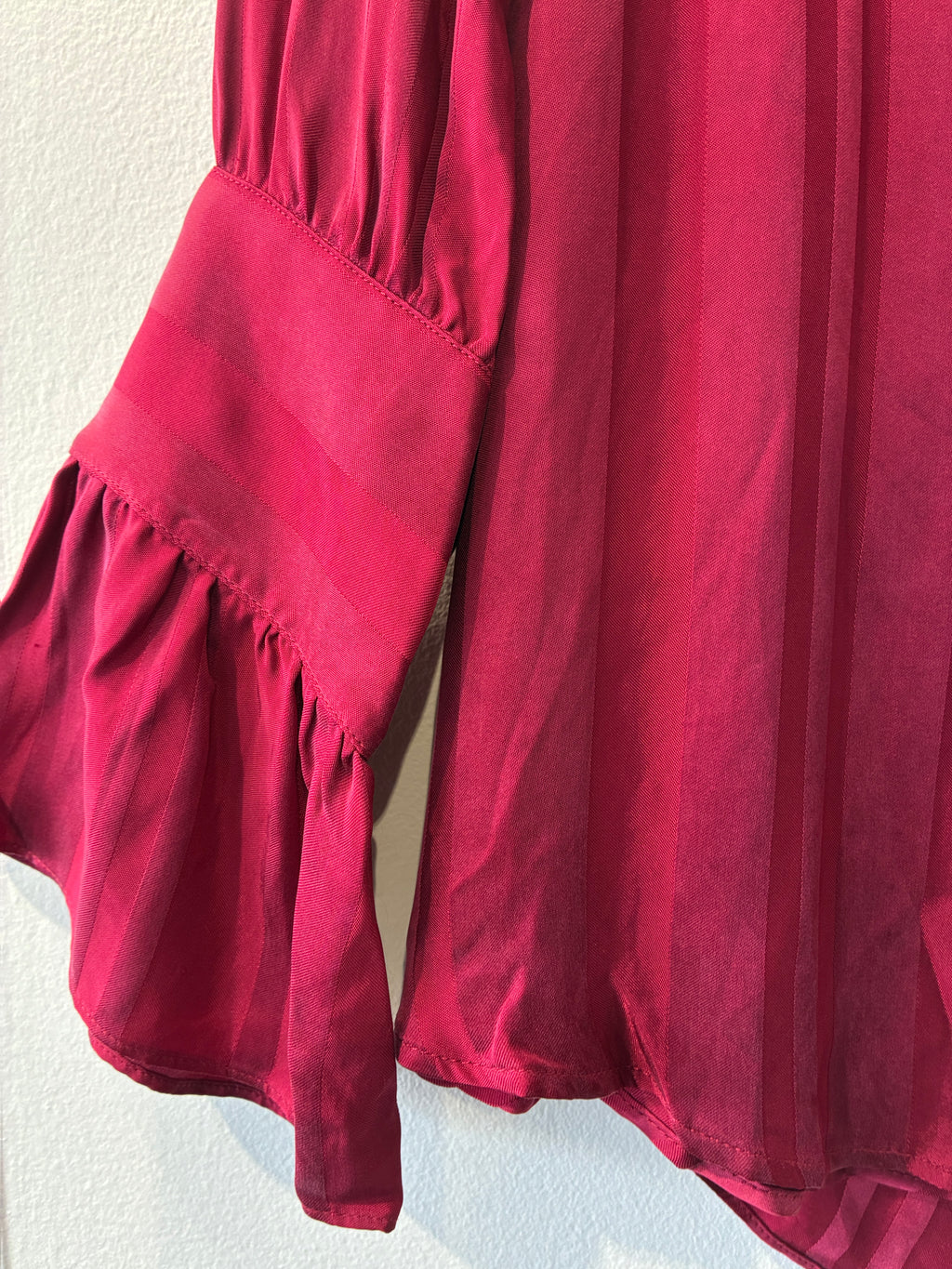 French Freddie - Raspberry frill cuff shirt - Size 12