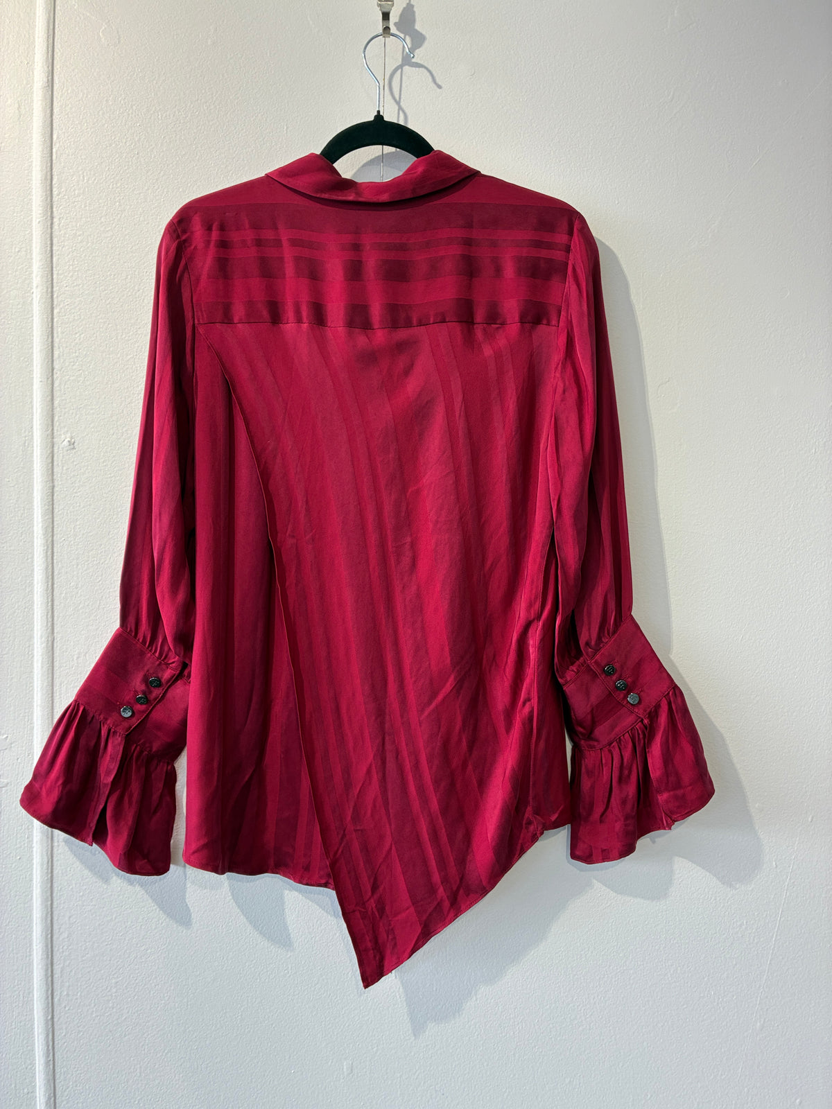 French Freddie - Raspberry frill cuff shirt - Size 12