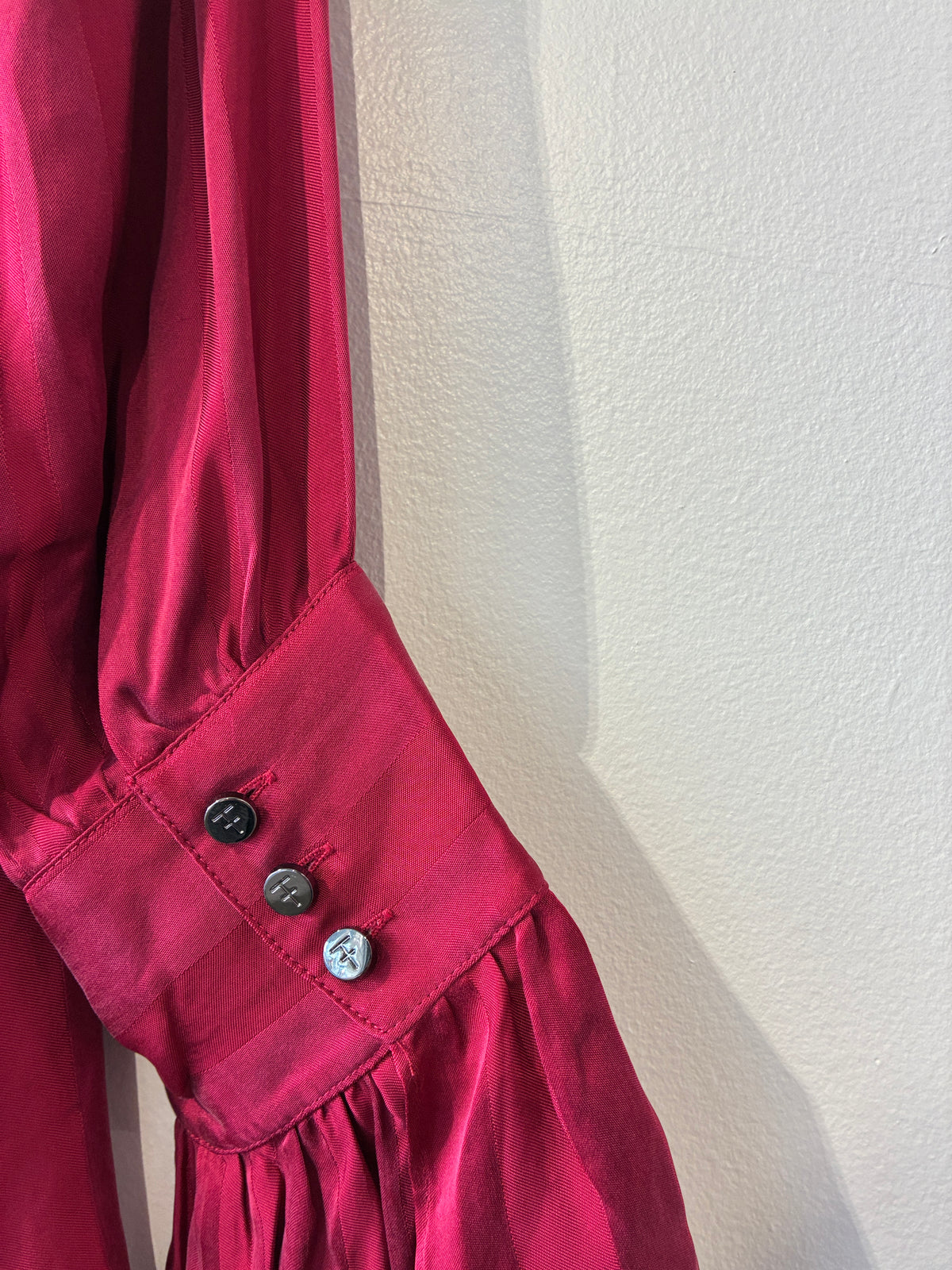 French Freddie - Raspberry frill cuff shirt - Size 12