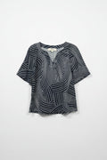 Jacqui E - Striped linen top - Size 8