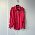 Decjuba - Pink linen puff sleeve shirt - Size 16