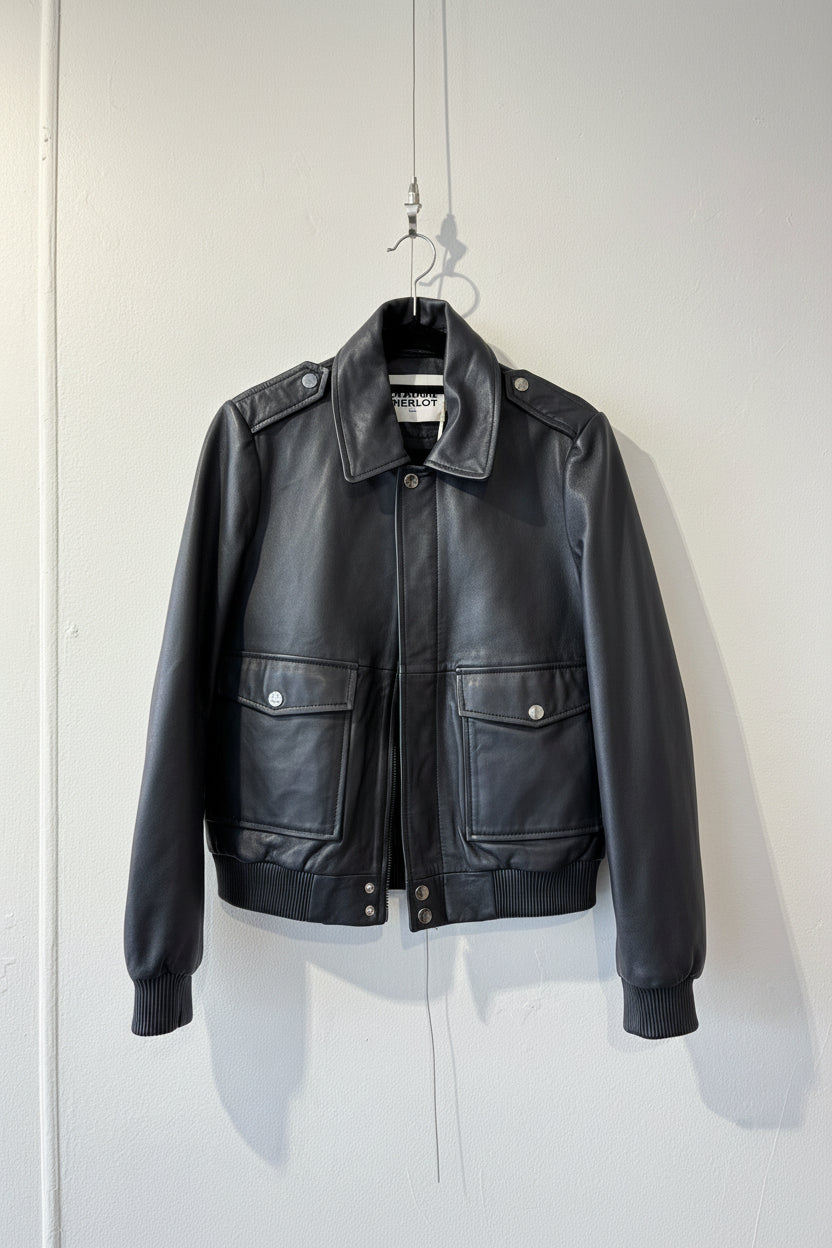 Claudie Pierlot - Buttery soft leather bomber jacket - Size 34