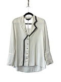 French Freddie - White black trim "Alice" shirt - Size 12