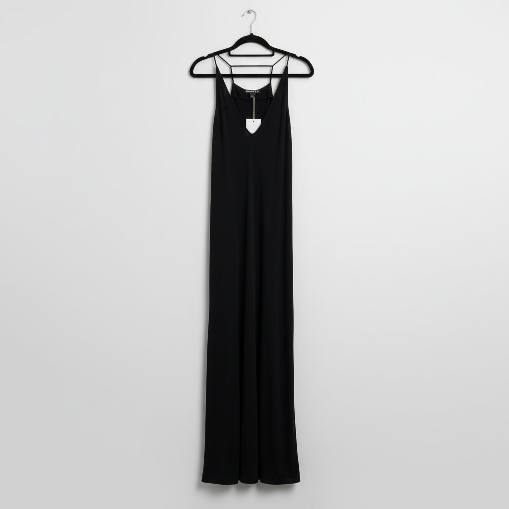 Country Road - Slinky black slip dress - Size S