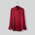 French Freddie - Burgundy/white trim shirt - Size 14