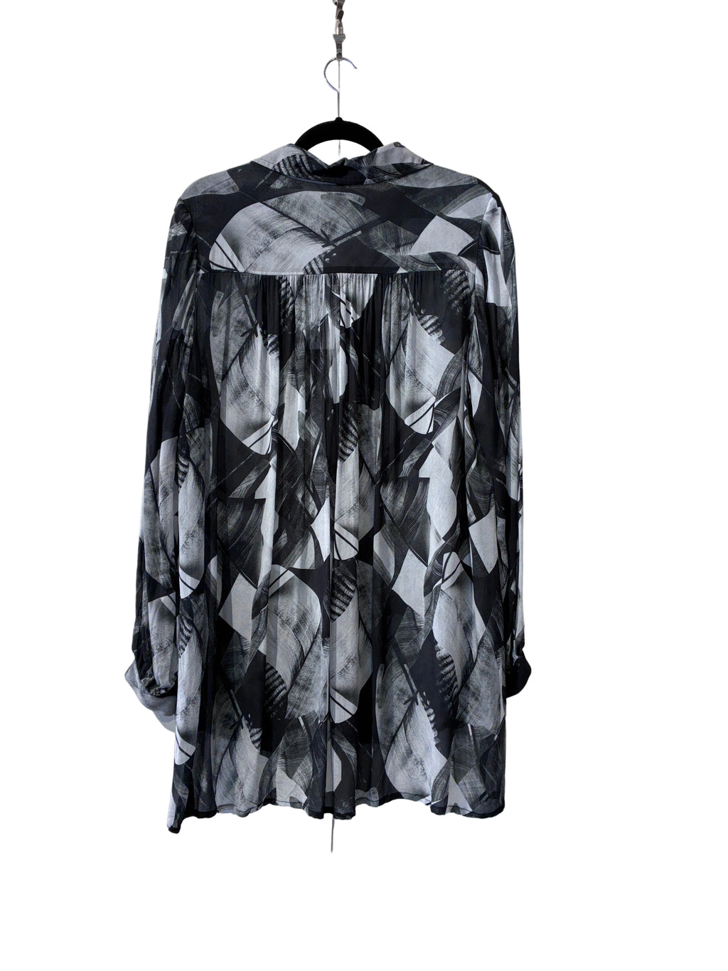 OBI - Graphic print semi sheer shirt - Size 14
