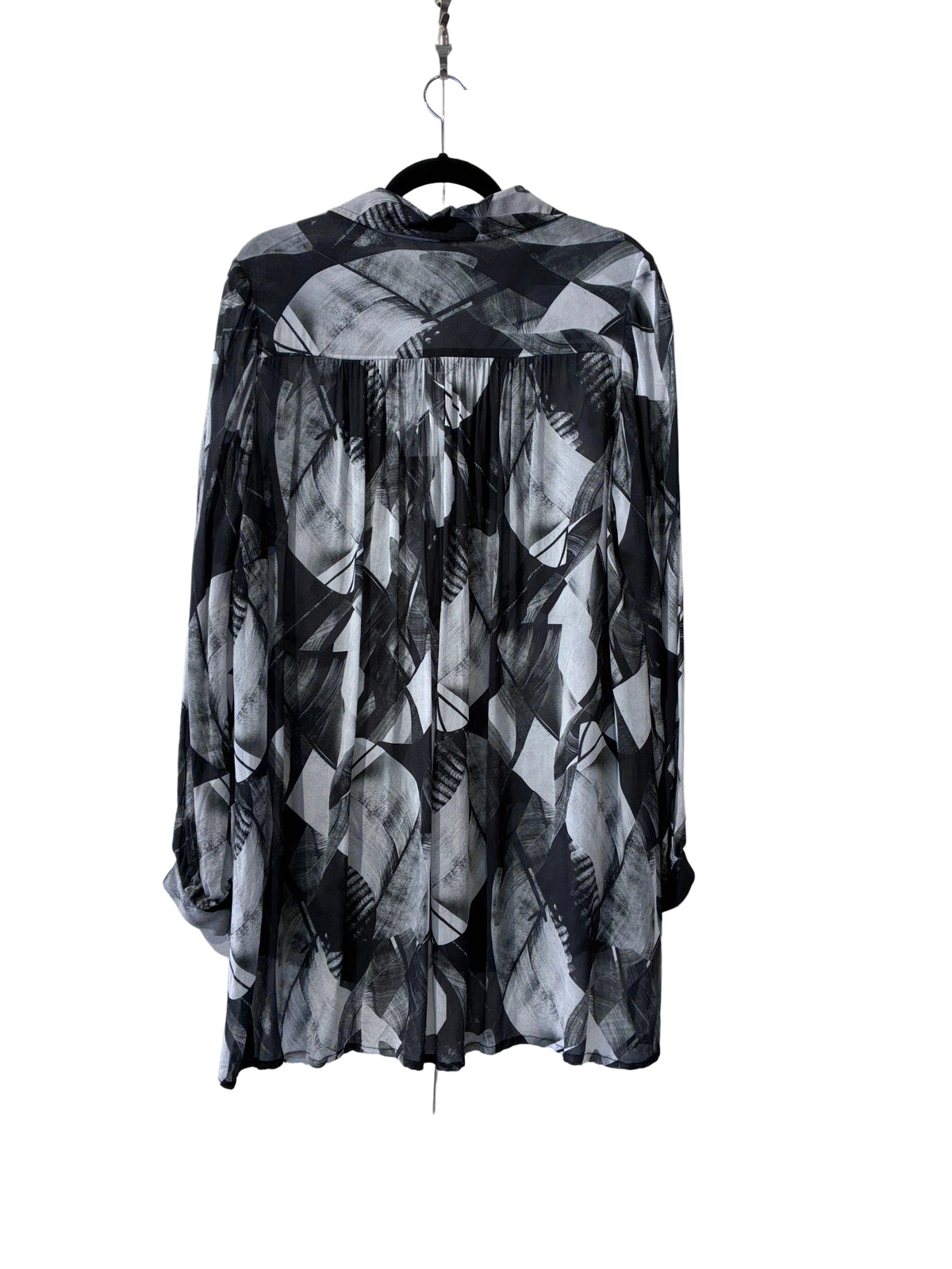 OBI - Graphic print semi sheer shirt - Size 14