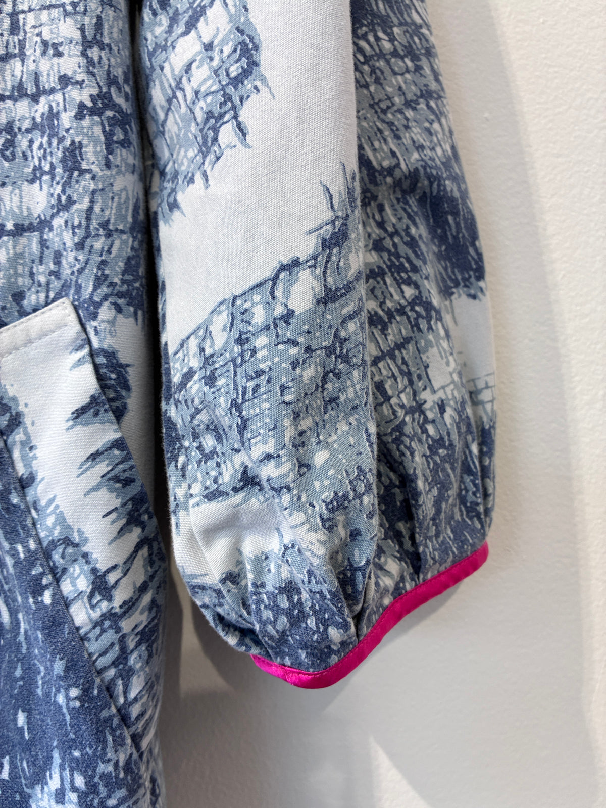 Yvonne Bennetti - Patterned blue coat - Size 2 (S)
