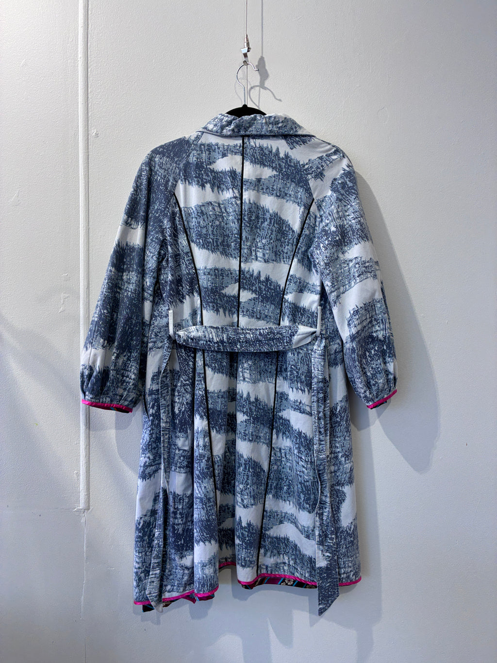 Yvonne Bennetti - Patterned blue coat - Size 2 (S)